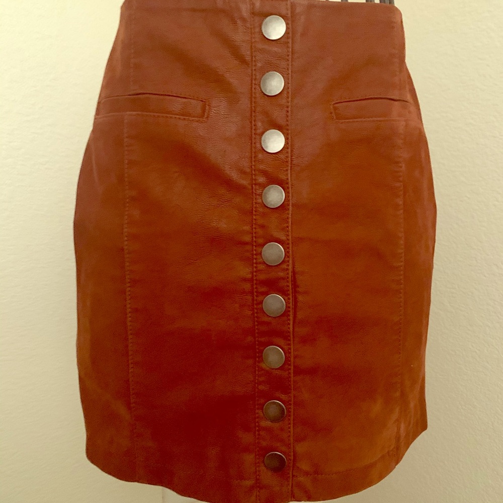 Brown Leather Skirt